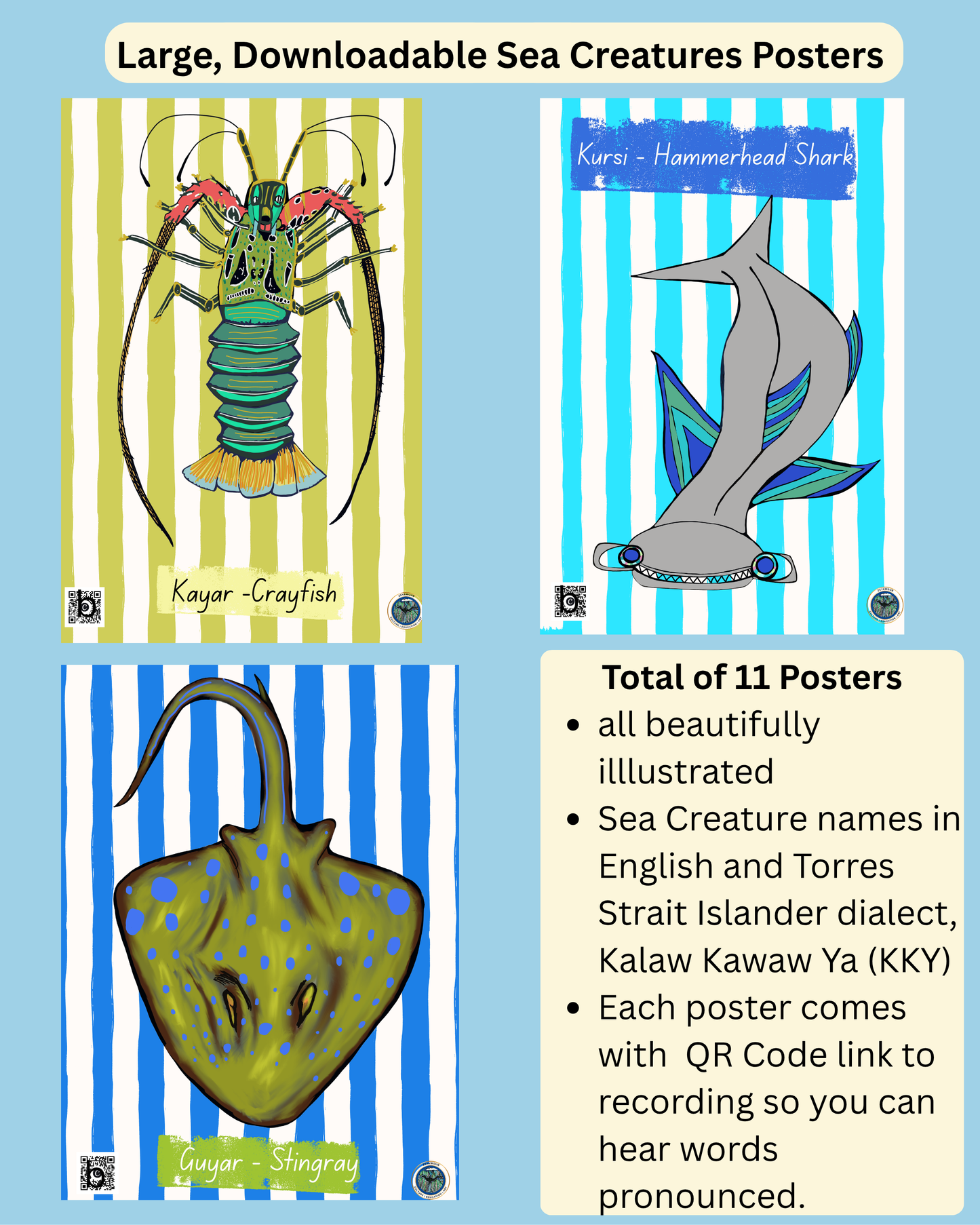 Torres Strait Sea Creatures Posters (Downloadable)